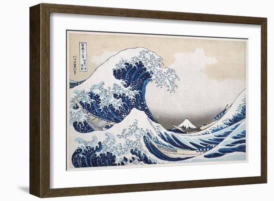 The Great Wave off Kanagawa from from the Series '36 Views of Mt. Fuji'; 1831 (Hand-Coloured Woodbl-Katsushika Hokusai-Framed Giclee Print