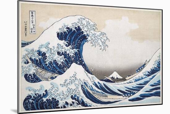 The Great Wave off Kanagawa from from the Series '36 Views of Mt. Fuji'; 1831 (Hand-Coloured Woodbl-Katsushika Hokusai-Mounted Giclee Print