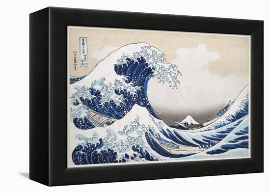 The Great Wave off Kanagawa from from the Series '36 Views of Mt. Fuji'; 1831 (Hand-Coloured Woodbl-Katsushika Hokusai-Framed Premier Image Canvas