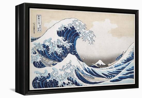 The Great Wave off Kanagawa from from the Series '36 Views of Mt. Fuji'; 1831 (Hand-Coloured Woodbl-Katsushika Hokusai-Framed Premier Image Canvas