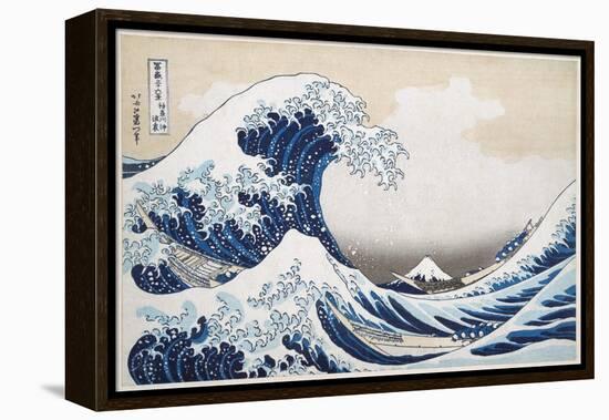 The Great Wave off Kanagawa from from the Series '36 Views of Mt. Fuji'; 1831 (Hand-Coloured Woodbl-Katsushika Hokusai-Framed Premier Image Canvas