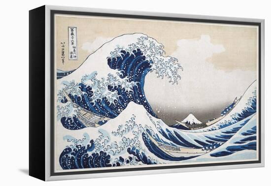 The Great Wave off Kanagawa from from the Series '36 Views of Mt. Fuji'; 1831 (Hand-Coloured Woodbl-Katsushika Hokusai-Framed Premier Image Canvas