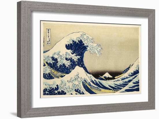 The Great Wave off Kanagawa from from the Series '36 Views of Mt. Fuji'; 1831 (Hand-Coloured Woodbl-Katsushika Hokusai-Framed Giclee Print