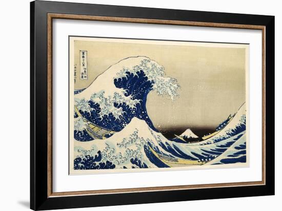 The Great Wave off Kanagawa from from the Series '36 Views of Mt. Fuji'; 1831 (Hand-Coloured Woodbl-Katsushika Hokusai-Framed Giclee Print