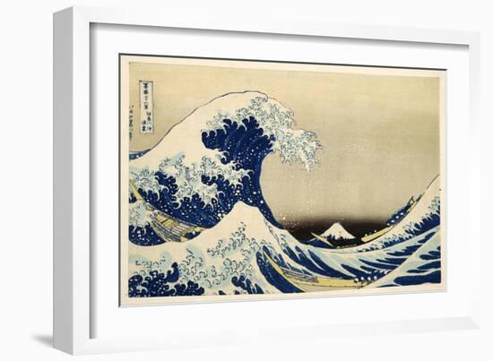 The Great Wave off Kanagawa from from the Series '36 Views of Mt. Fuji'; 1831 (Hand-Coloured Woodbl-Katsushika Hokusai-Framed Giclee Print