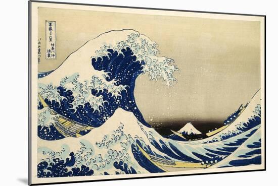 The Great Wave off Kanagawa from from the Series '36 Views of Mt. Fuji'; 1831 (Hand-Coloured Woodbl-Katsushika Hokusai-Mounted Giclee Print