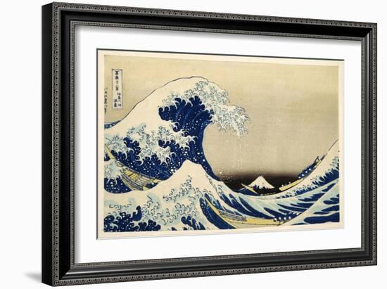 The Great Wave off Kanagawa from from the Series '36 Views of Mt. Fuji'; 1831 (Hand-Coloured Woodbl-Katsushika Hokusai-Framed Giclee Print