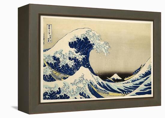 The Great Wave off Kanagawa from from the Series '36 Views of Mt. Fuji'; 1831 (Hand-Coloured Woodbl-Katsushika Hokusai-Framed Premier Image Canvas