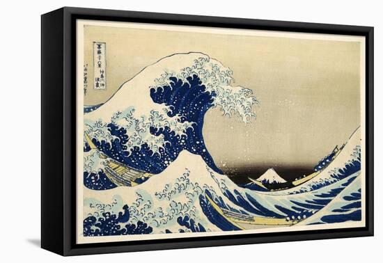 The Great Wave off Kanagawa from from the Series '36 Views of Mt. Fuji'; 1831 (Hand-Coloured Woodbl-Katsushika Hokusai-Framed Premier Image Canvas