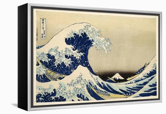 The Great Wave off Kanagawa from from the Series '36 Views of Mt. Fuji'; 1831 (Hand-Coloured Woodbl-Katsushika Hokusai-Framed Premier Image Canvas