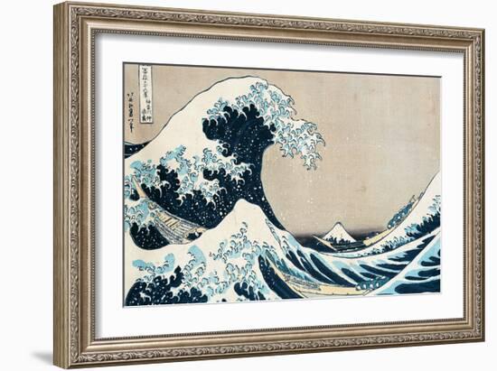 The Great Wave Off Kanagawa, from the Series "36 Views of Mt. Fuji" ("Fugaku Sanjuokkei")-Katsushika Hokusai-Framed Premium Giclee Print