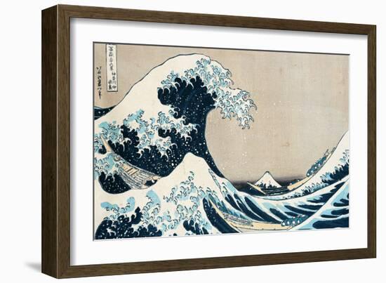 The Great Wave Off Kanagawa, from the Series "36 Views of Mt. Fuji" ("Fugaku Sanjuokkei")-Katsushika Hokusai-Framed Premium Giclee Print