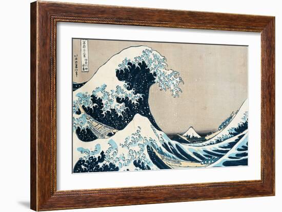 The Great Wave Off Kanagawa, from the Series "36 Views of Mt. Fuji" ("Fugaku Sanjuokkei")-Katsushika Hokusai-Framed Premium Giclee Print