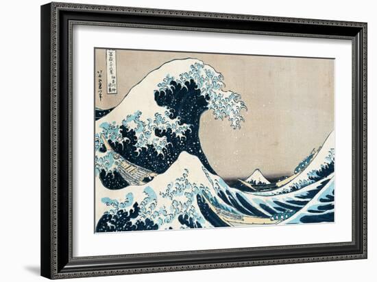 The Great Wave Off Kanagawa, from the Series "36 Views of Mt. Fuji" ("Fugaku Sanjuokkei")-Katsushika Hokusai-Framed Premium Giclee Print