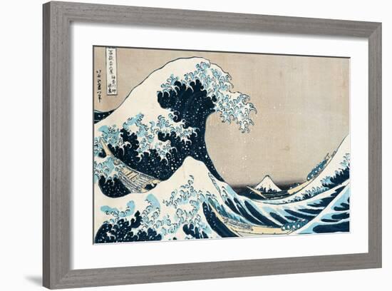 The Great Wave Off Kanagawa, from the Series "36 Views of Mt. Fuji" ("Fugaku Sanjuokkei")-Katsushika Hokusai-Framed Giclee Print