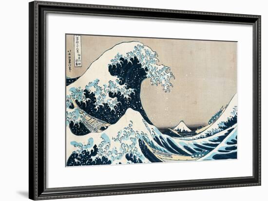 The Great Wave Off Kanagawa, from the Series "36 Views of Mt. Fuji" ("Fugaku Sanjuokkei")-Katsushika Hokusai-Framed Giclee Print