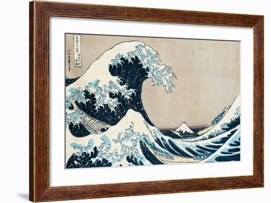 The Great Wave Off Kanagawa, from the Series "36 Views of Mt. Fuji" ("Fugaku Sanjuokkei")-Katsushika Hokusai-Framed Giclee Print