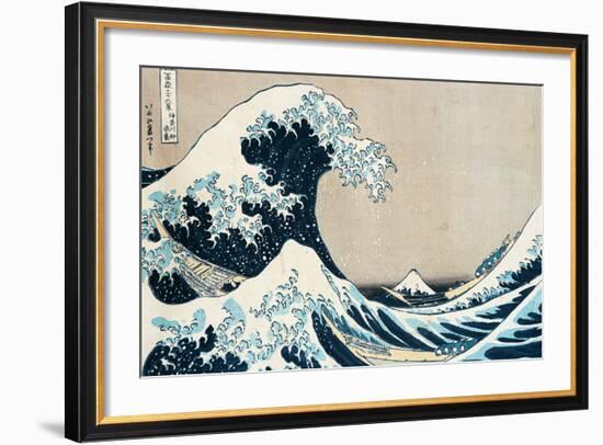 The Great Wave Off Kanagawa, from the Series "36 Views of Mt. Fuji" ("Fugaku Sanjuokkei")-Katsushika Hokusai-Framed Giclee Print