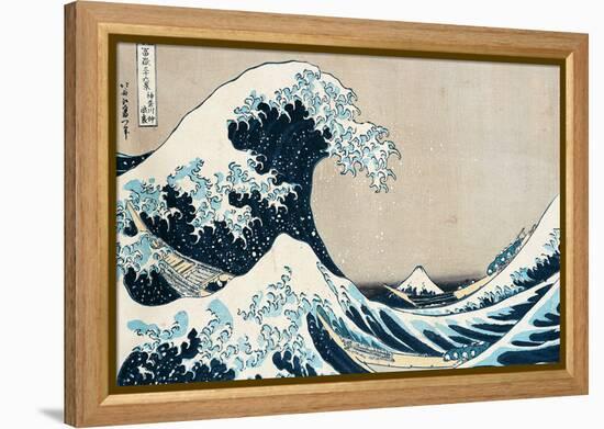 The Great Wave Off Kanagawa, from the Series "36 Views of Mt. Fuji" ("Fugaku Sanjuokkei")-Katsushika Hokusai-Framed Premier Image Canvas