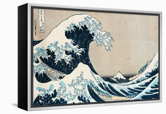 The Great Wave Off Kanagawa, from the Series "36 Views of Mt. Fuji" ("Fugaku Sanjuokkei")-Katsushika Hokusai-Framed Premier Image Canvas