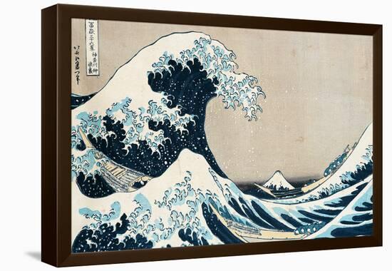 The Great Wave Off Kanagawa, from the Series "36 Views of Mt. Fuji" ("Fugaku Sanjuokkei")-Katsushika Hokusai-Framed Premier Image Canvas
