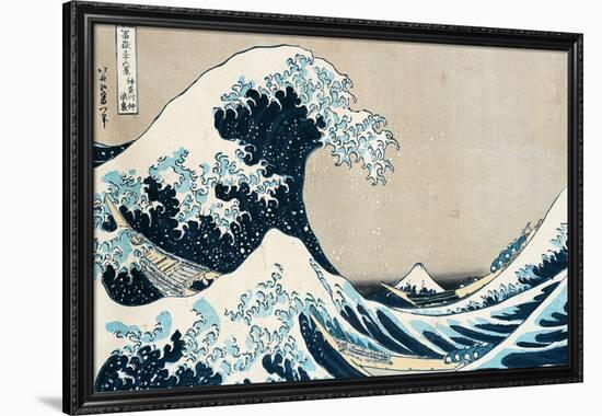 The Great Wave Off Kanagawa, from the Series "36 Views of Mt. Fuji" ("Fugaku Sanjuokkei")-Katsushika Hokusai-Framed Premium Giclee Print