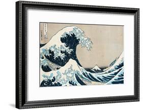 The Great Wave Off Kanagawa, from the Series "36 Views of Mt. Fuji" ("Fugaku Sanjuokkei")-Katsushika Hokusai-Framed Giclee Print