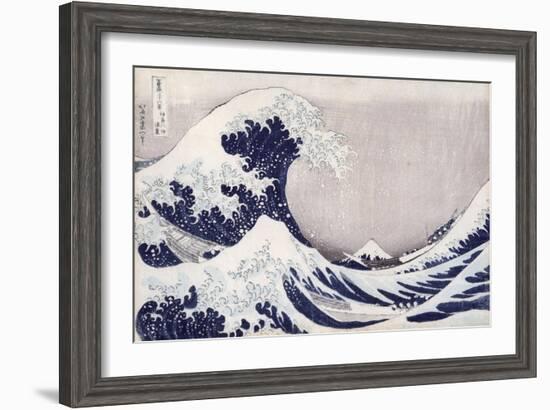 The Great Wave Off Kanagawa, from the Series '36 Views of Mt. Fuji' ('Fugaku Sanjuokkei')-Katsushika Hokusai-Framed Giclee Print