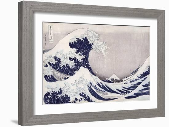 The Great Wave Off Kanagawa, from the Series '36 Views of Mt. Fuji' ('Fugaku Sanjuokkei')-Katsushika Hokusai-Framed Giclee Print