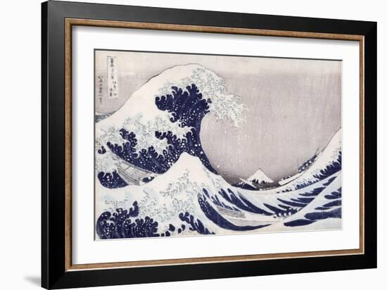 The Great Wave Off Kanagawa, from the Series '36 Views of Mt. Fuji' ('Fugaku Sanjuokkei')-Katsushika Hokusai-Framed Giclee Print
