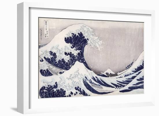 The Great Wave Off Kanagawa, from the Series '36 Views of Mt. Fuji' ('Fugaku Sanjuokkei')-Katsushika Hokusai-Framed Giclee Print