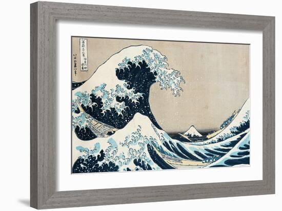 The Great Wave Off Kanagawa, from the Series "36 Views of Mt. Fuji" ("Fugaku Sanjuokkei")-Katsushika Hokusai-Framed Giclee Print