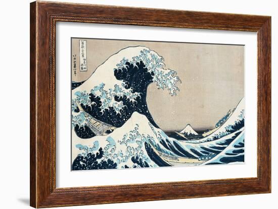 The Great Wave Off Kanagawa, from the Series "36 Views of Mt. Fuji" ("Fugaku Sanjuokkei")-Katsushika Hokusai-Framed Giclee Print