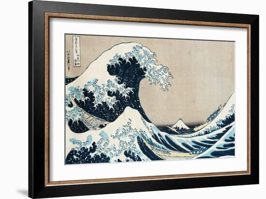 The Great Wave Off Kanagawa, from the Series "36 Views of Mt. Fuji" ("Fugaku Sanjuokkei")-Katsushika Hokusai-Framed Giclee Print