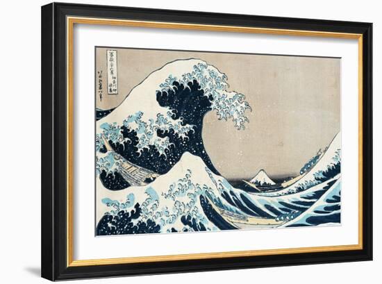 The Great Wave Off Kanagawa, from the Series "36 Views of Mt. Fuji" ("Fugaku Sanjuokkei")-Katsushika Hokusai-Framed Giclee Print