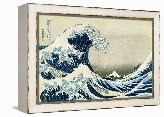 The Great Wave off Kanagawa, from 'Thirty-Six Views of Mount Fuji', C.1831 (Colour Woodblock Print)-Katsushika Hokusai-Framed Premier Image Canvas