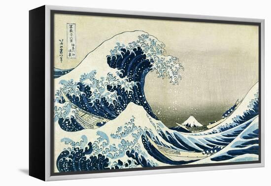 The Great Wave off Kanagawa, from 'Thirty-Six Views of Mount Fuji', C.1831 (Colour Woodblock Print)-Katsushika Hokusai-Framed Premier Image Canvas