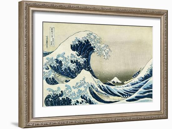 The Great Wave off Kanagawa, from 'Thirty-Six Views of Mount Fuji', C.1831 (Colour Woodblock Print)-Katsushika Hokusai-Framed Giclee Print