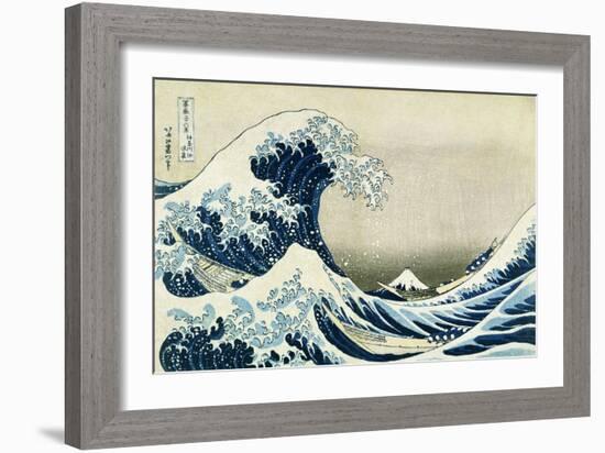 The Great Wave off Kanagawa, from 'Thirty-Six Views of Mount Fuji', C.1831 (Colour Woodblock Print)-Katsushika Hokusai-Framed Giclee Print