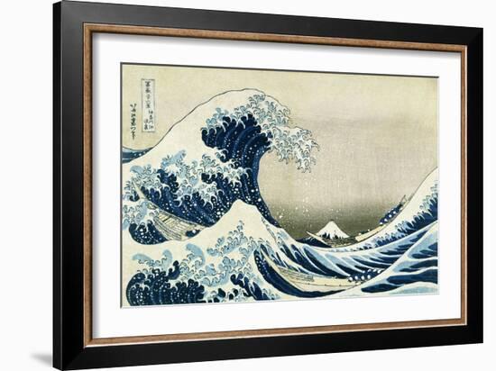 The Great Wave off Kanagawa, from 'Thirty-Six Views of Mount Fuji', C.1831 (Colour Woodblock Print)-Katsushika Hokusai-Framed Giclee Print