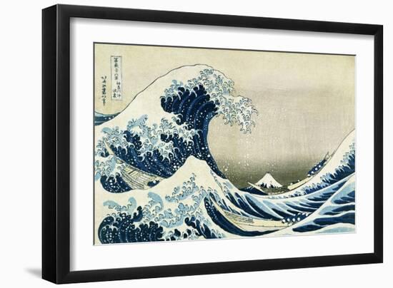 The Great Wave off Kanagawa, from 'Thirty-Six Views of Mount Fuji', C.1831 (Colour Woodblock Print)-Katsushika Hokusai-Framed Giclee Print