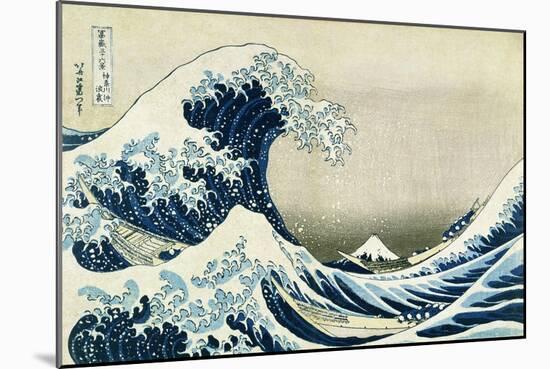 The Great Wave off Kanagawa, from 'Thirty-Six Views of Mount Fuji', C.1831 (Colour Woodblock Print)-Katsushika Hokusai-Mounted Giclee Print
