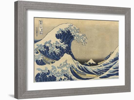 The Great Wave Off Kanagawa (Kanagawa Oki Nami Ura), C.1830-33-Katsushika Hokusai-Framed Giclee Print