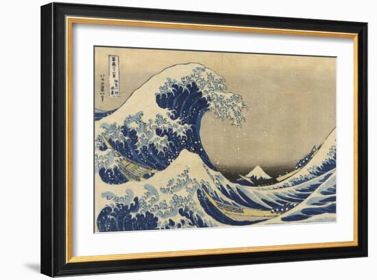 The Great Wave Off Kanagawa (Kanagawa Oki Nami Ura), C.1830-33-Katsushika Hokusai-Framed Giclee Print