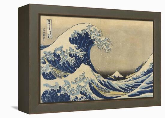 The Great Wave Off Kanagawa (Kanagawa Oki Nami Ura), C.1830-33-Katsushika Hokusai-Framed Premier Image Canvas