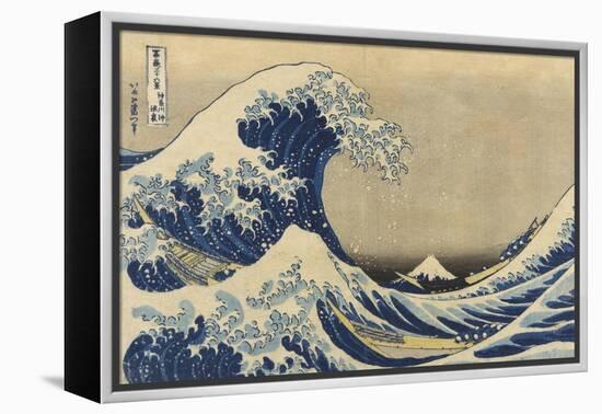 The Great Wave Off Kanagawa (Kanagawa Oki Nami Ura), C.1830-33-Katsushika Hokusai-Framed Premier Image Canvas