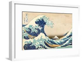The Great Wave off Kanagawa-Katsushika Hokusai-Framed Art Print