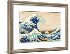 The Great Wave off Kanagawa-Katsushika Hokusai-Framed Art Print
