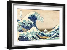 The Great Wave off Kanagawa-Katsushika Hokusai-Framed Art Print