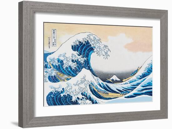 The Great Wave Off Kanagawa-Katsushika Hokusai-Framed Premium Giclee Print